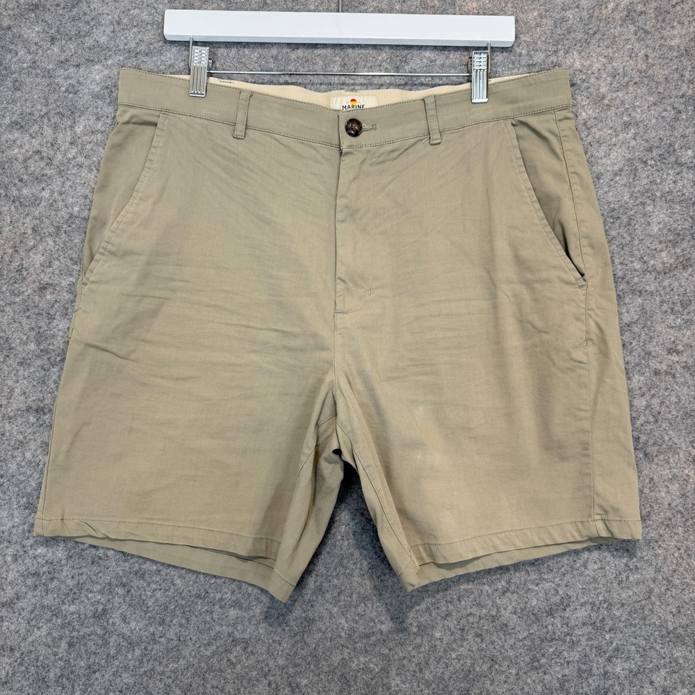 Marine Layer Breeze Chino Shorts Mens 36 Elastic Waistband 7" Inseam Summer W36